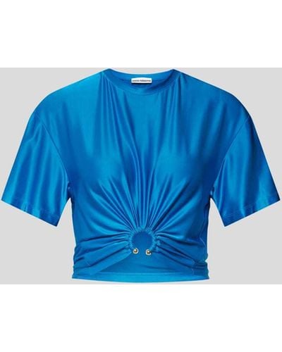 Rabanne Cropped T-Shirt aus reiner Viskose - Blau