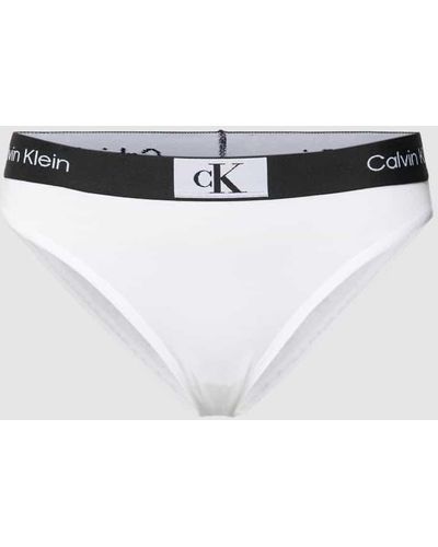 Calvin Klein Slip mit elastischem Logo-Bund Modell 'MODERN' - Weiß