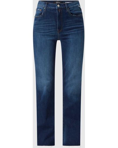 Replay Wide Leg Fit High Waist Jeans mit Stretch-Anteil Modell 'Reyne' - Blau