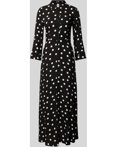 Y.A.S Kleid aus Viskose mit Allover-Muster Modell 'SAVANNA' - Schwarz