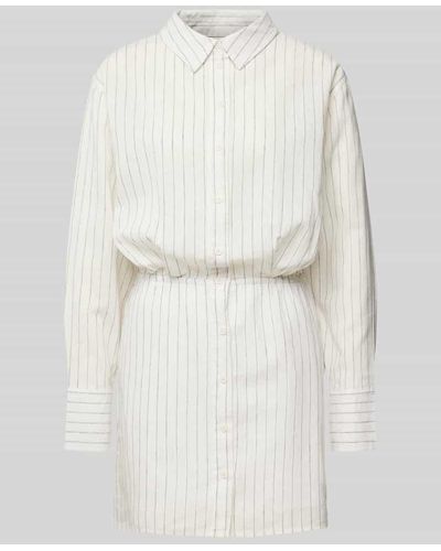 Gina Tricot Hemdblusenkleid mit Knopfleiste - Weiß