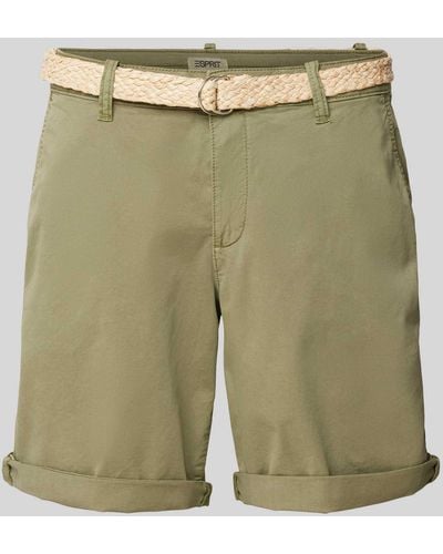 Esprit Regular Fit Shorts mit Gürtel - Grün