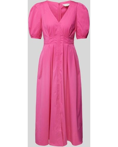 Ted Baker Midi-jurk Met Pofmouwen - Roze