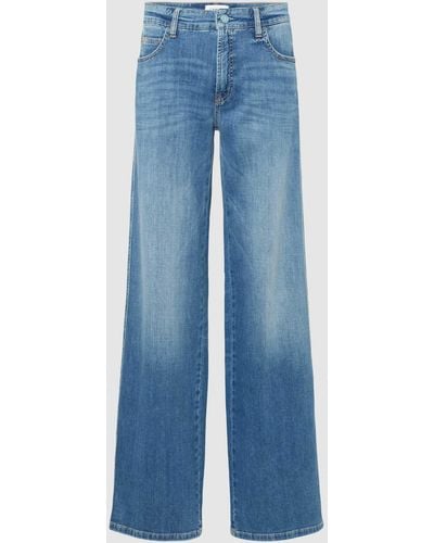 Cambio Wide Fit Jeans Met Knoop- En Ritssluiting - Blauw