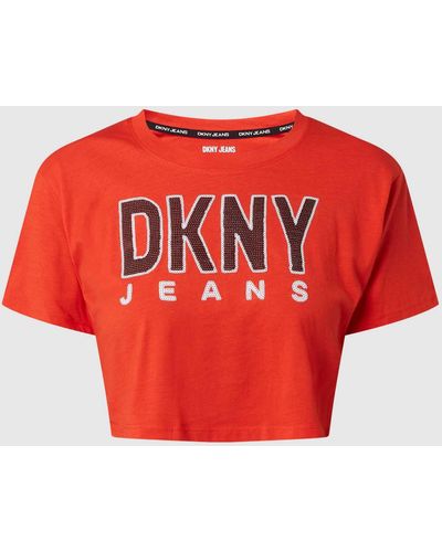 DKNY Kort T-shirt Met Logo - Rood