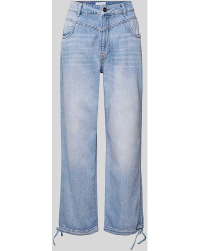 Rich & Royal Regular Fit Jeans mit Tunnelzügen - Blau