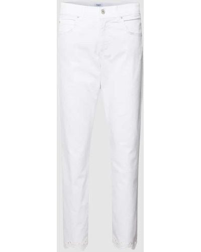ANGELS Jeans mit Lochstickerei Modell 'ORNELLA' - Weiß