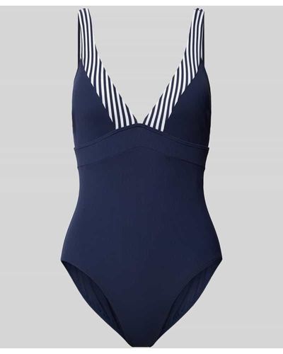 Esprit Badeanzug mit Streifenmuster Modell 'BONDI BEACH' - Blau