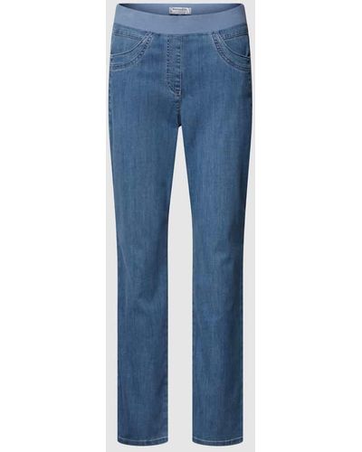 RAPHAELA by BRAX Slim Fit Jeans mit elastischem Bund Modell 'Pamina Fun' - Blau