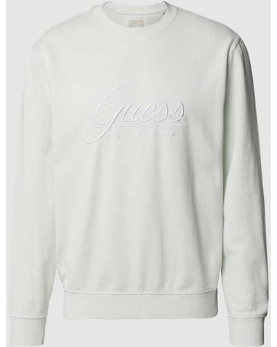 Guess Sweatshirt mit Label-Stitching - Weiß