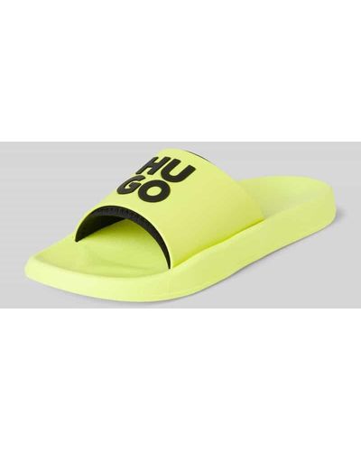 HUGO Slides mit Label-Print Modell 'Nil' - Gelb