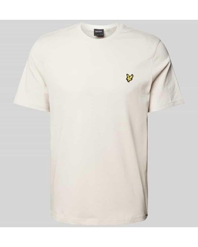 Lyle & Scott T-Shirt mit Logo-Patch - Natur