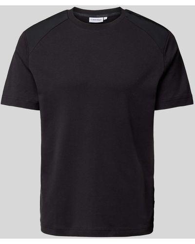 Calvin Klein T-Shirt mit Label-Detail Modell 'MIX MEDIA' - Schwarz