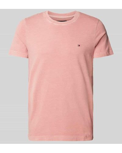 Tommy Hilfiger T-Shirt mit Label-Stitching - Pink