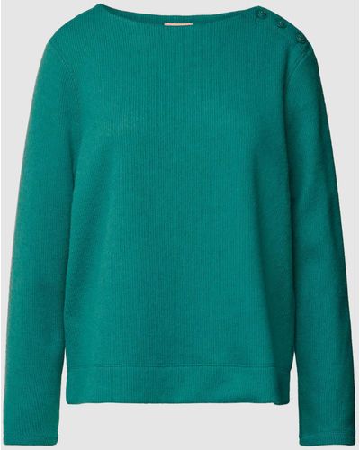 Tom Tailor Gebreide Pullover Met Viscose En Boothals - Groen