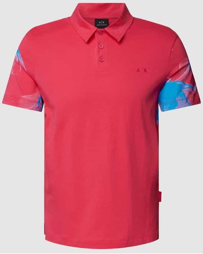 Armani Exchange Poloshirt mit Motiv-Print und Label-Detail - Rot