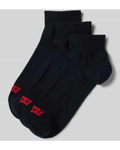 Levi's Socken mit Label-Detail Modell 'MID CUT BATWING LOGO' im 3er-Pack - Blau