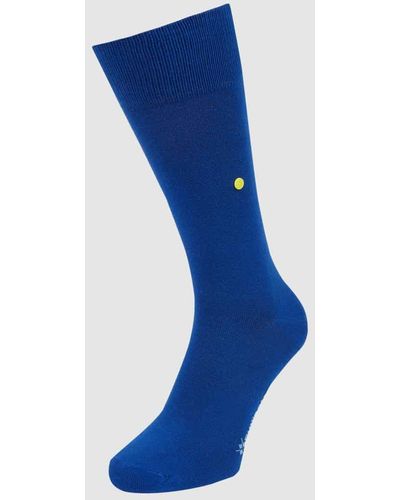Burlington Socken mit Label-Print Modell 'Lord' - Blau