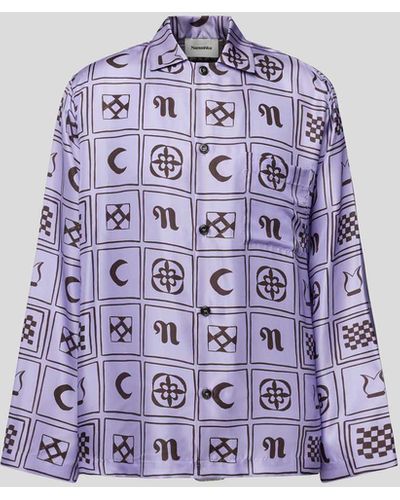 Nanushka Pyjama-Oberteil aus reiner Seide - Lila