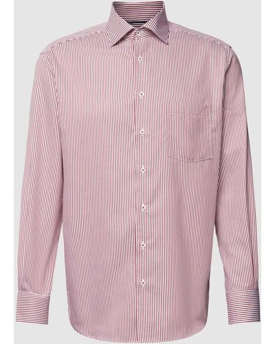 Eterna Modern Fit Zakelijk Overhemd Met Streepmotief - Roze