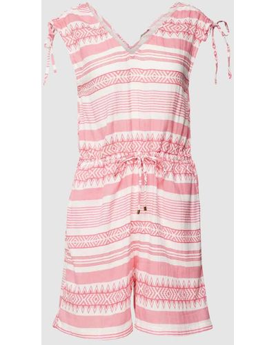 ONLY Playsuit aus Baumwolle mit Allover-Muster Modell 'NORA' - Pink