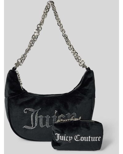 Juicy Couture Hobo Bag mit Ziersteinbesatz Modell 'KIMBERLY' - Schwarz