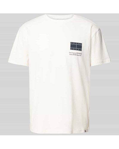 Tommy Hilfiger Regular Fit T-Shirt mit Label-Print - Weiß