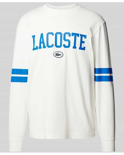 Lacoste Classic Fit Longsleeve mit Label-Print - Blau
