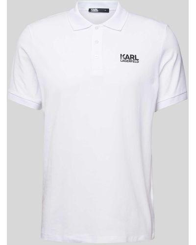 Karl Lagerfeld Poloshirt mit Logo-Print - Weiß