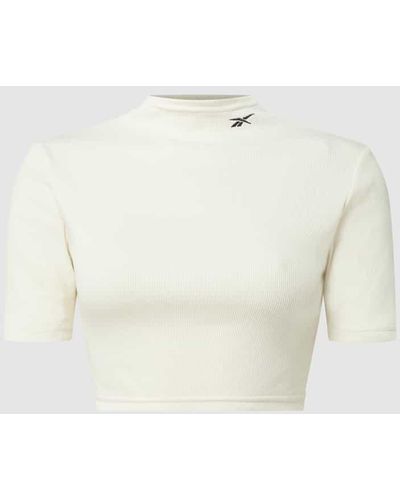 Reebok Cropped T-Shirt mit Stretch-Anteil - Weiß