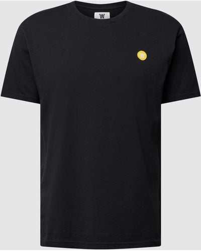 WOOD WOOD T-shirt Met Labelpatch - Zwart