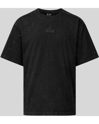 adidas T-Shirt mit Label-Stitching - Schwarz