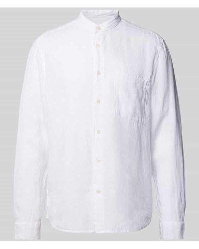 Marc O' Polo Regular Fit Freizeithemd aus Leinen mit Brusttasche - Weiß