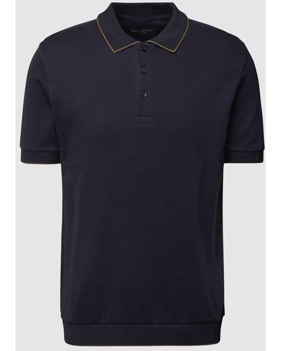 Marc O' Polo Regular Fit Poloshirt mit Kontraststreifen - Blau