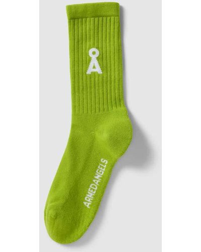 ARMEDANGELS Socken mit Label-Print Modell 'SAAMUS' - Grün