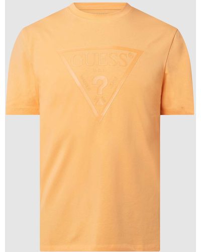 Guess Regular Fit T-shirt Met Biologisch Katoen - Oranje