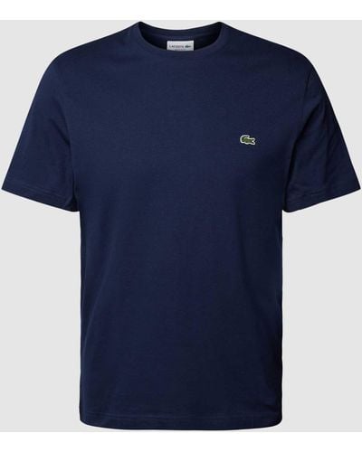 Lacoste T-shirt Met Ronde Hals En Labelstitching - Blauw