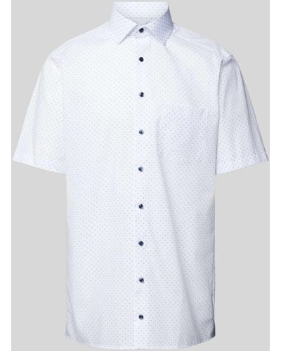 Olymp Modern Fit Zakelijk Overhemd Met All-over Motief - Wit