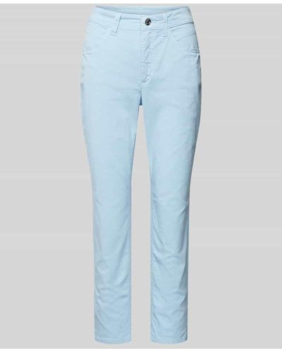 M·a·c Slim Fit Jeans in unifarbenem Design Modell 'MELANIE' - Blau