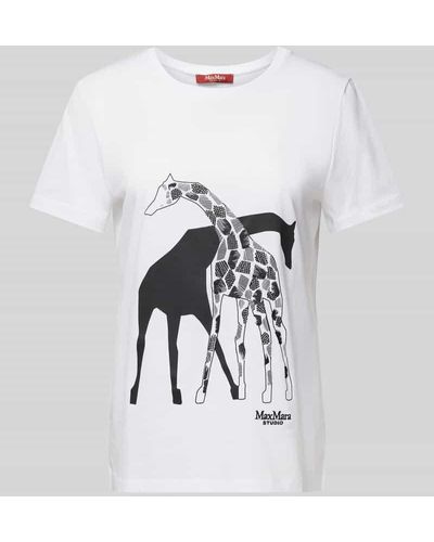 Max Mara Studio T-Shirt mit Motiv-Print - Weiß