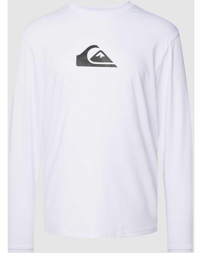 Quiksilver Shirt Met Lange Mouwen En Labelprint - Wit
