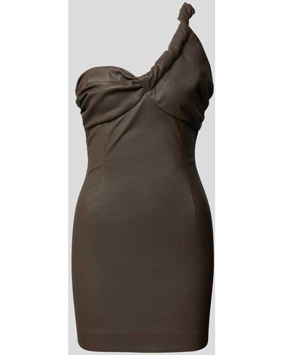The Mannei Minikleid aus Leder - Grau