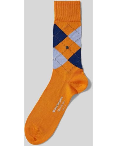 Burlington Socken mit Allover-Muster Modell 'MANCHESTER' - Orange