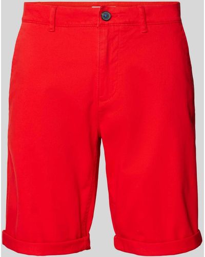 Tom Tailor Slim Fit Chinoshorts mit Eingrifftaschen - Rot