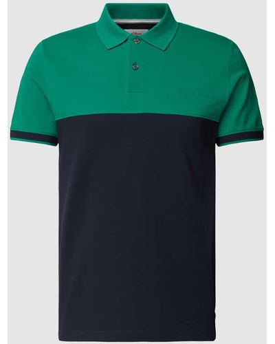 S.oliver Poloshirt mit Colour-Blocking-Design - Grün