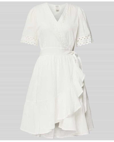 Y.A.S Knielanges Kleid in Wickel-Optik Modell 'NAVINA' - Weiß