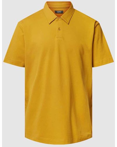 Esprit Poloshirt mit kurzer Knopfleiste - Gelb