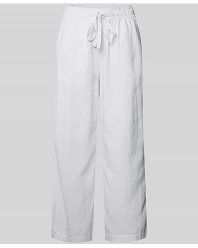 Soya Concept Flared Leinenhose mit Tunnelzug Modell 'Ina' - Weiß