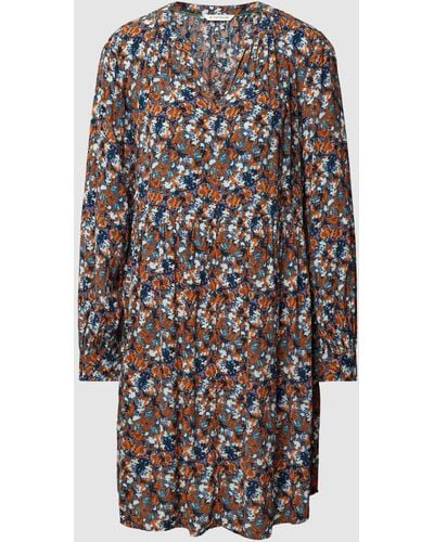 Tom Tailor Mini-jurk Van Viscose Met All-over Motief - Meerkleurig