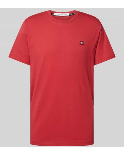 Calvin Klein T-Shirt mit Rundhalsausschnitt - Rot